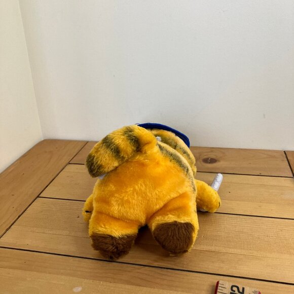Garfield Plush Stuffed Toy UK Union Jack Hat & Neck Tie Vintage 1981 Dakin - Picture 8 of 9